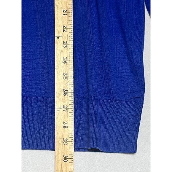 Brooks Brothers Supima Cotton Pullover Sweater Mens Large Blue Mock Neck 1/4 Zip - Picture 10 of 13